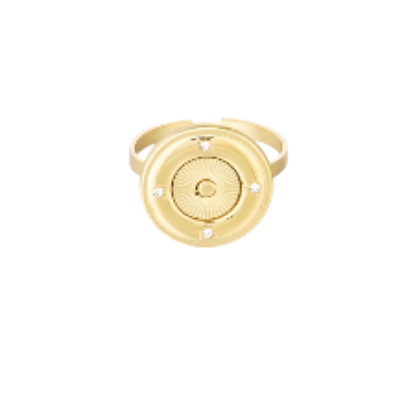 Afbeeldingen van Ring rond met steentjes - goud
