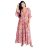Afbeeldingen van Boho Casual chique roze jurk met mouwen