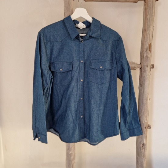 Afbeeldingen van Blouse -  Denim donker blauw