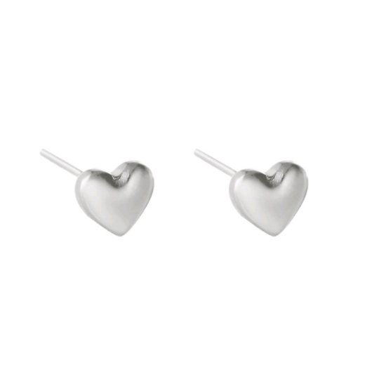 Afbeeldingen van Oorbellen Bold Heart Zilver Stainless Steel