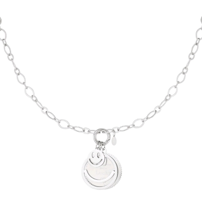 Afbeeldingen van Funky smile ketting - Zilver kleur