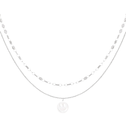 Afbeeldingen van Ketting smiley day - Zilver kleur