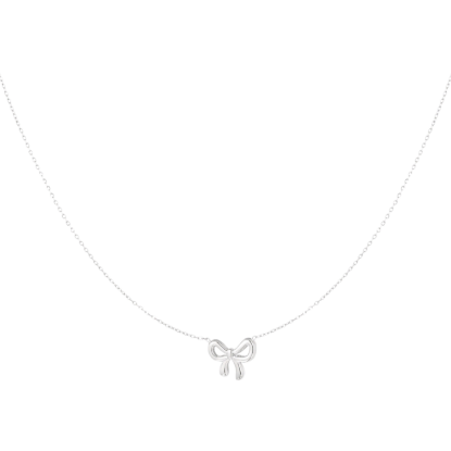 Afbeeldingen van Simpele strik ketting - Zilver kleur