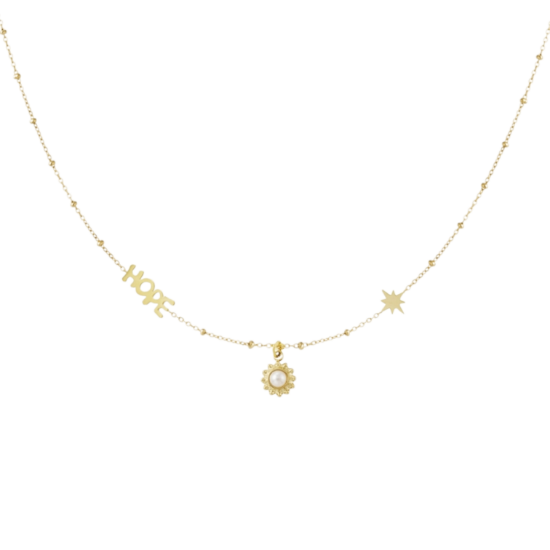 Afbeeldingen van Bolletjes ketting met hope en hangers - Goud kleur
