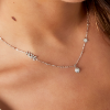 Afbeeldingen van Bolletjes ketting met hope en hangers -Zilver kleur