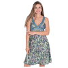 Afbeeldingen van Groen -blauw casual midi-jurk 