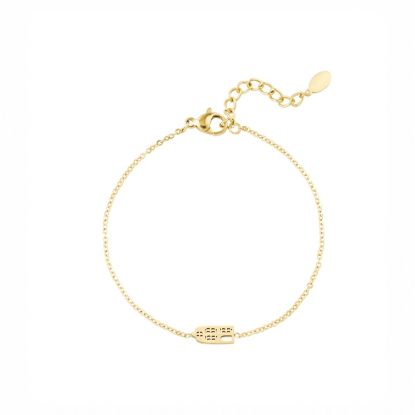 Afbeeldingen van Amsterdams huisje armband - Goud kleur