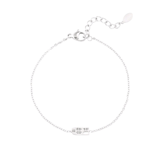 Afbeeldingen van Amsterdams huisje armband - Zilver kleur 