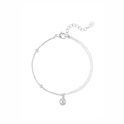 Afbeeldingen van Armband bolletjes - Zilver  kleur 