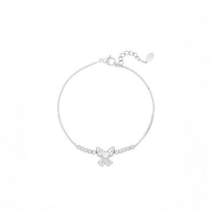 Afbeeldingen van Cute strik met kralen armband - Zilver kleur