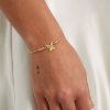Afbeeldingen van Dubbele armband met strik en parels - Zilver kleur