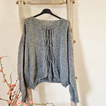 Afbeeldingen van Zacht vest met striksluiting Grijs donker