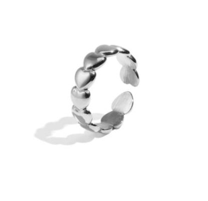 Afbeeldingen van Ring hartjes verstelbaar zilver