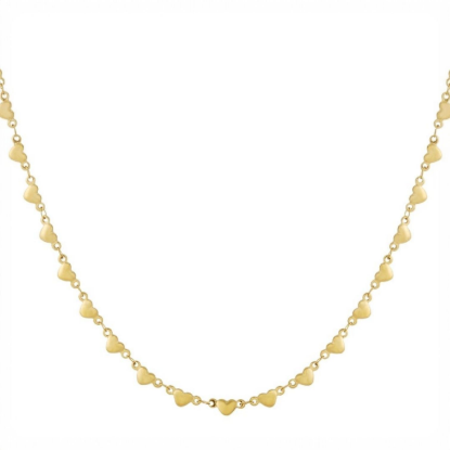 Afbeeldingen van Multi heart lange ketting goud