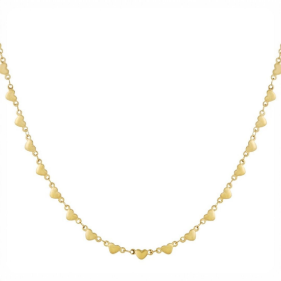 Afbeeldingen van Multi heart lange ketting goud