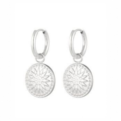 Afbeeldingen van oorbellen coin zilver 