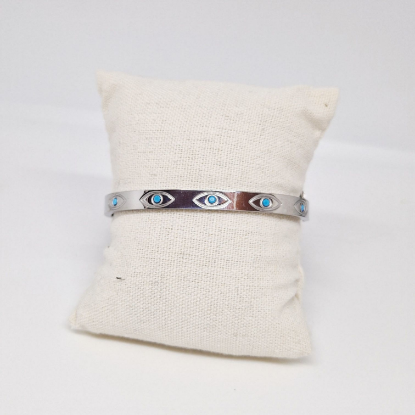 Afbeeldingen van Bangle armband oogjes zilver