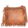 Afbeeldingen van Boho Tas leer zon,  bruin franjes