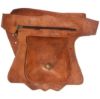 Afbeeldingen van Heuptasje leer kelk, cognac 