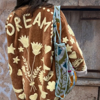 Afbeeldingen van Velvet Jacket DREAM brown creme