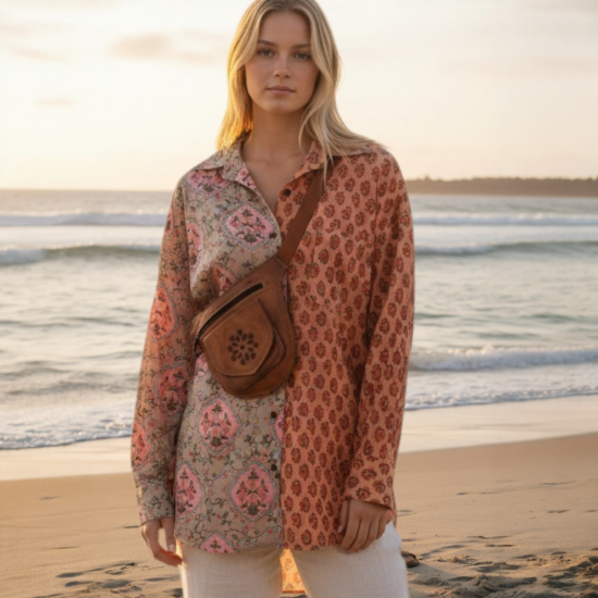 Afbeeldingen van Ibza blousejurk pistache  flower 