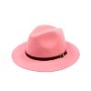 Afbeeldingen van Klassieke wollen Fedora hoed rose