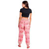 Afbeeldingen van Dames zomerse broek van zijde met charmante roze print 