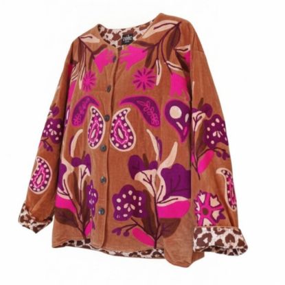 Afbeeldingen van TOUT - Brown velvet Flower Jacket