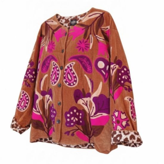 Afbeeldingen van TOUT - Brown velvet Flower Jacket