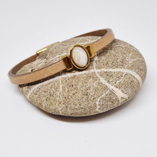 Afbeeldingen van  FEMMIE taupe GOUD-creme ovaal-M