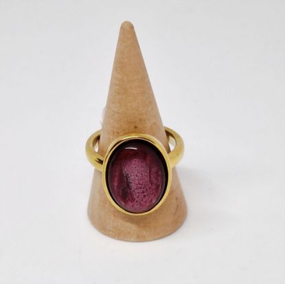 Afbeeldingen van DIEDE RING GOUD-burgundy ovaal