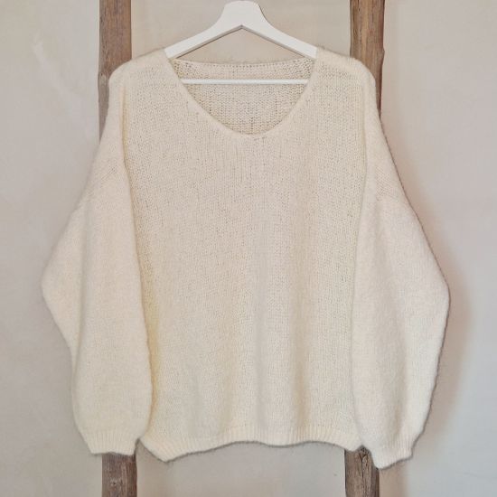 Afbeeldingen van Basic trui creme